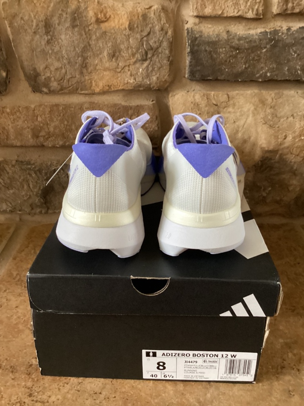 Adidas Adizero Boston Women 8 Cloud White Lucid Blue Cobalt Blue JI4479 NIB - Picture 9 of 9